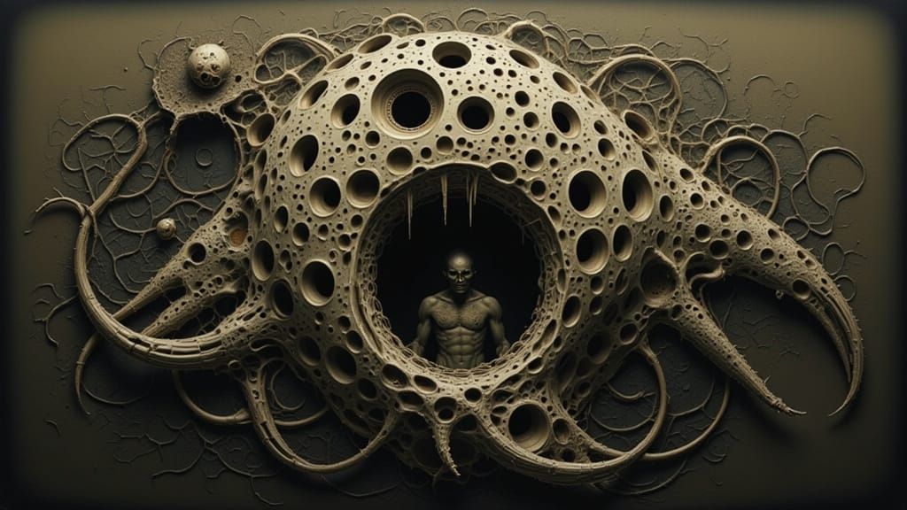 Surreal Trypophobia Abstract Art with Organic Patterns