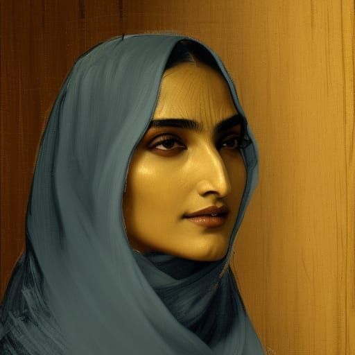 Female Scribe Portrait in Hyperdetailed Matte Painting