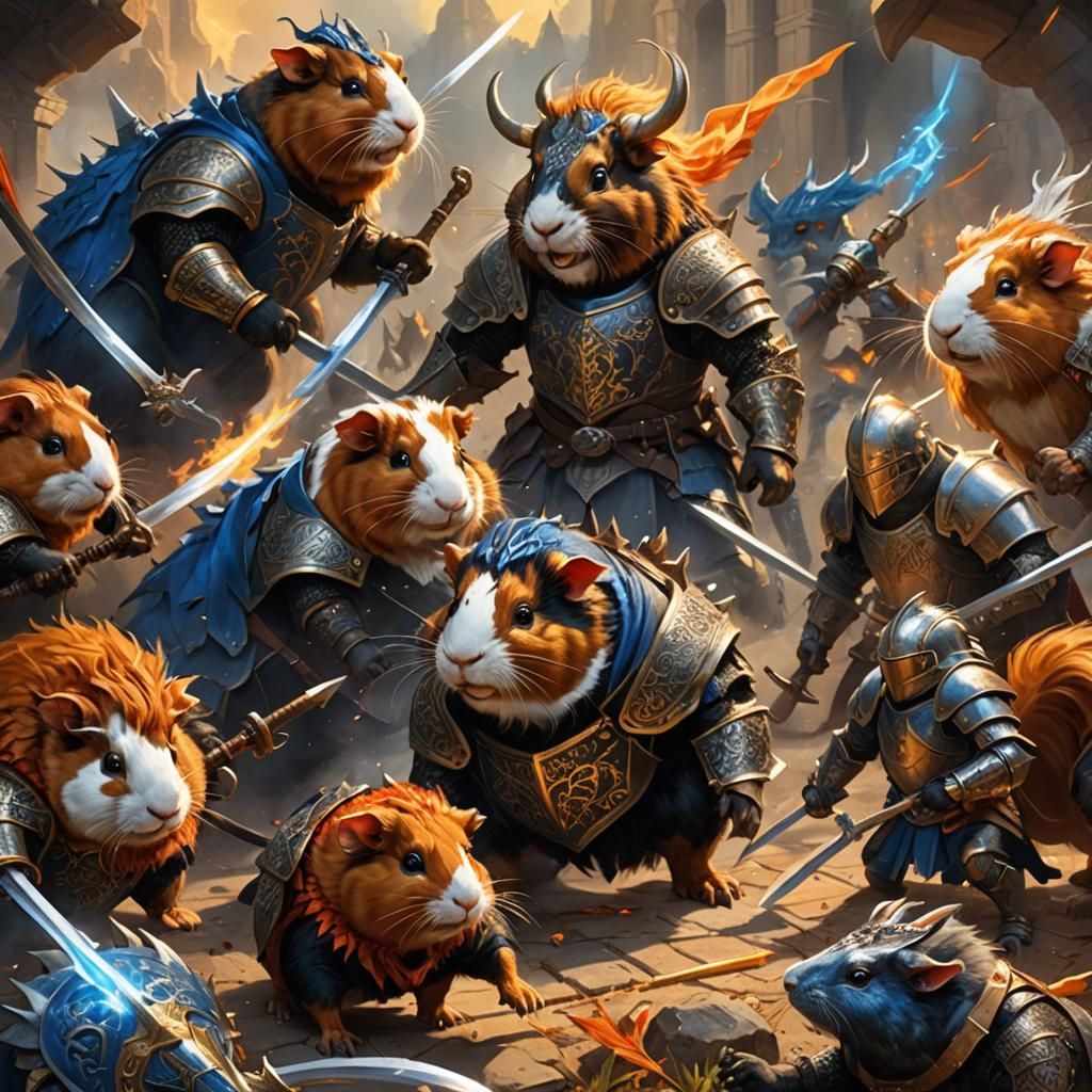 Guinea Pigs Wage Epic Battle Against Dragons