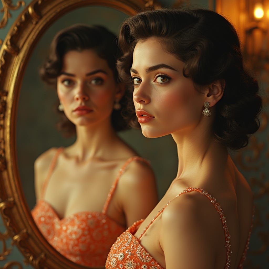 Ethereal Portrait Blending Hollywood Glamour and Surrealism