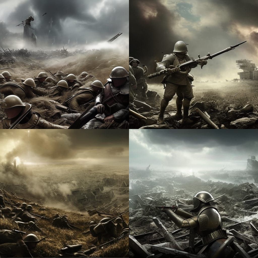 Puppy Knight on World War 1 Battlefield