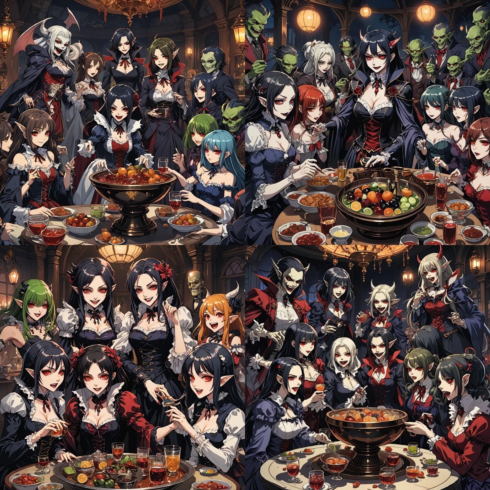 Ghouls and Goblins at a Monster Bash, Anime Style