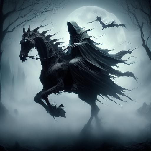 Halloween Pumpkin King on Zombie Horse