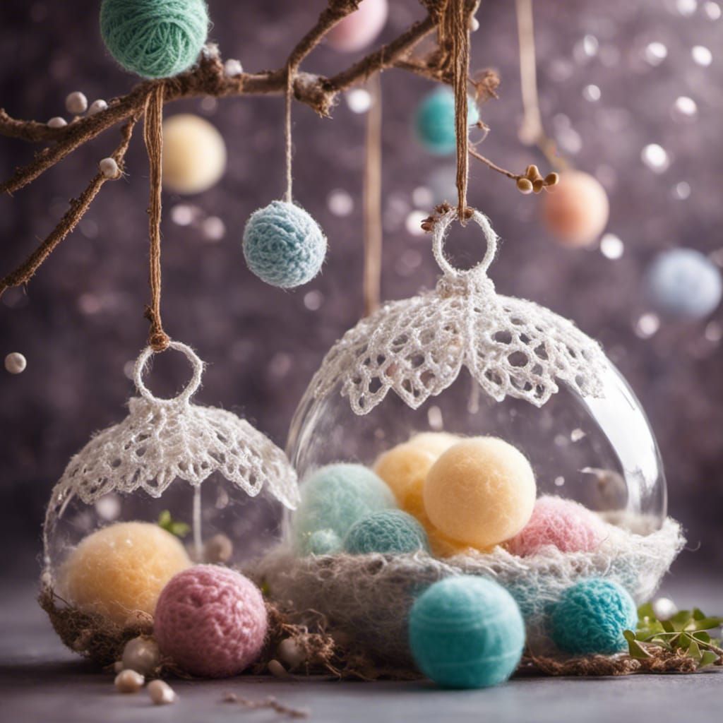Enchanted Crocheted Ornaments with Floating Soap Bubbles