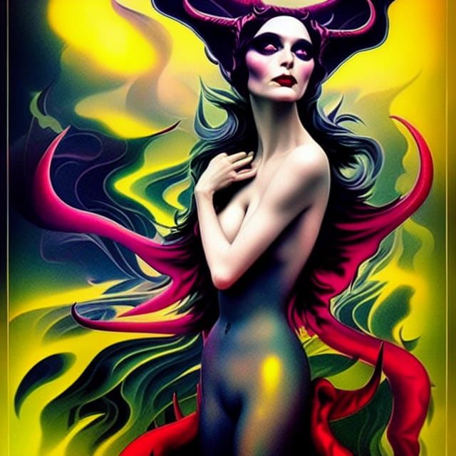 Demonic Essence in Pop Art Style