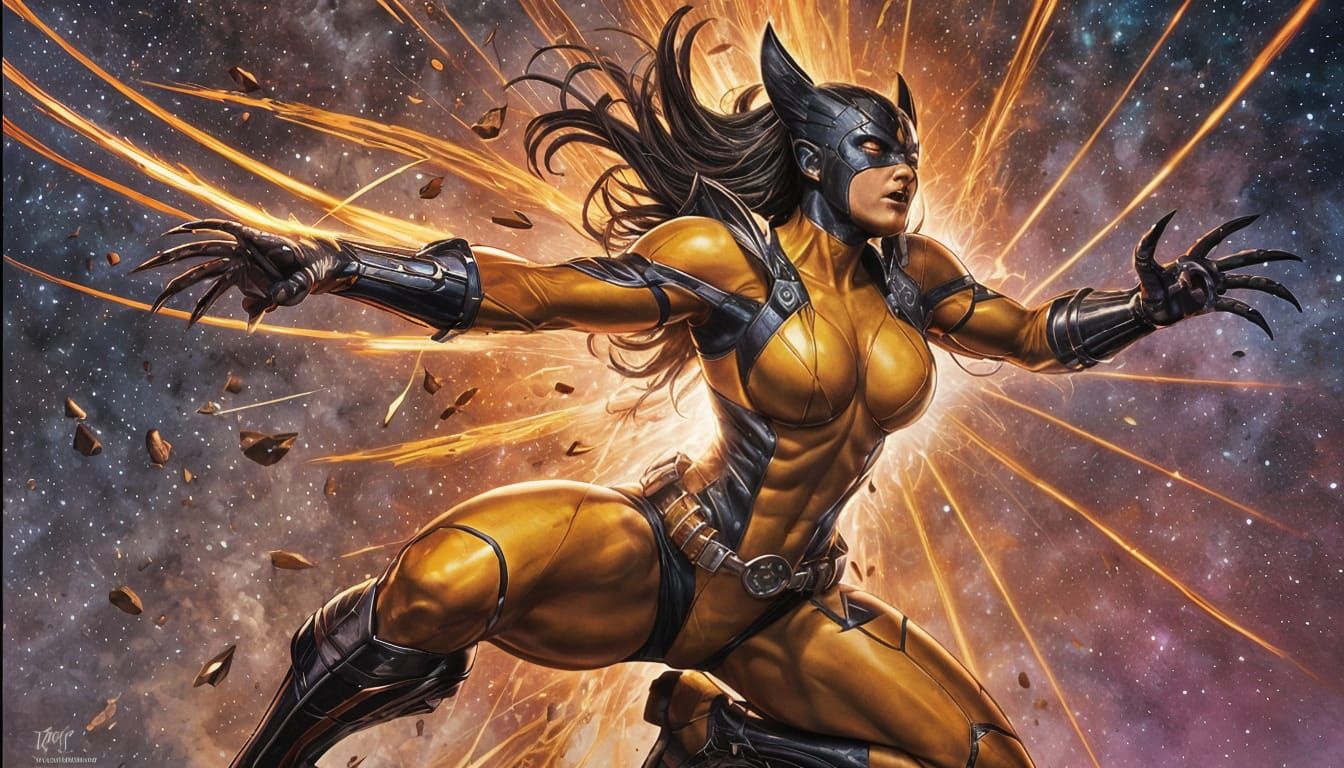Cosmic Phoenix Wolverine Comic Art
