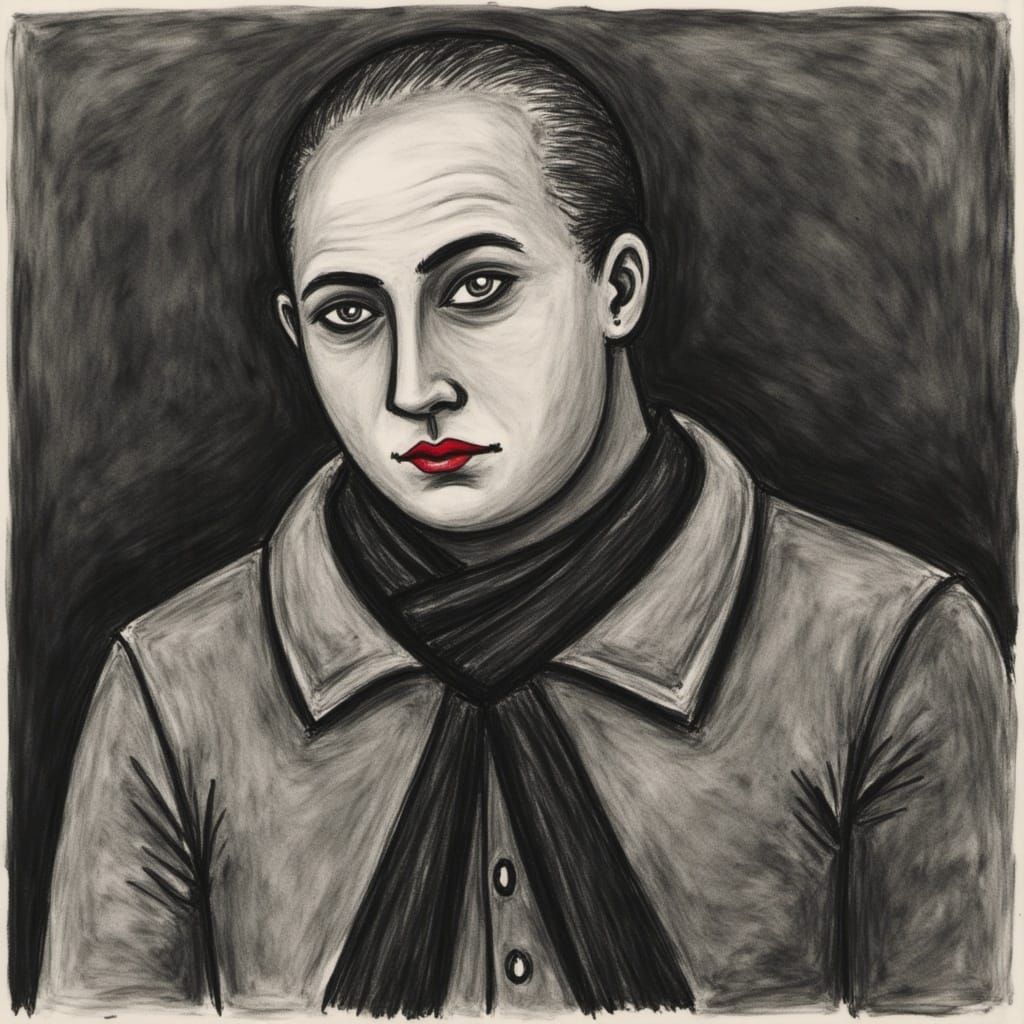 Intense Loneliness: An Abstract Charcoal Rendering