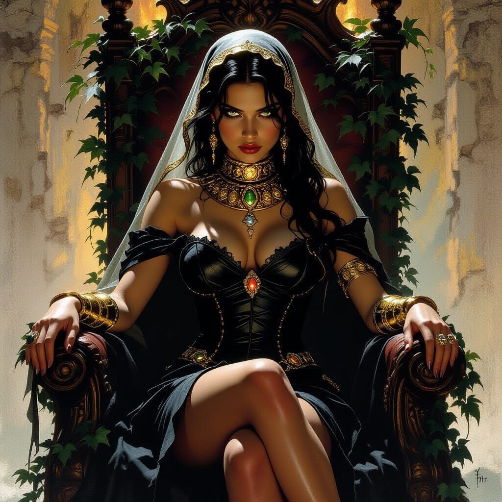 Sorrowful Queen on a Broken Throne