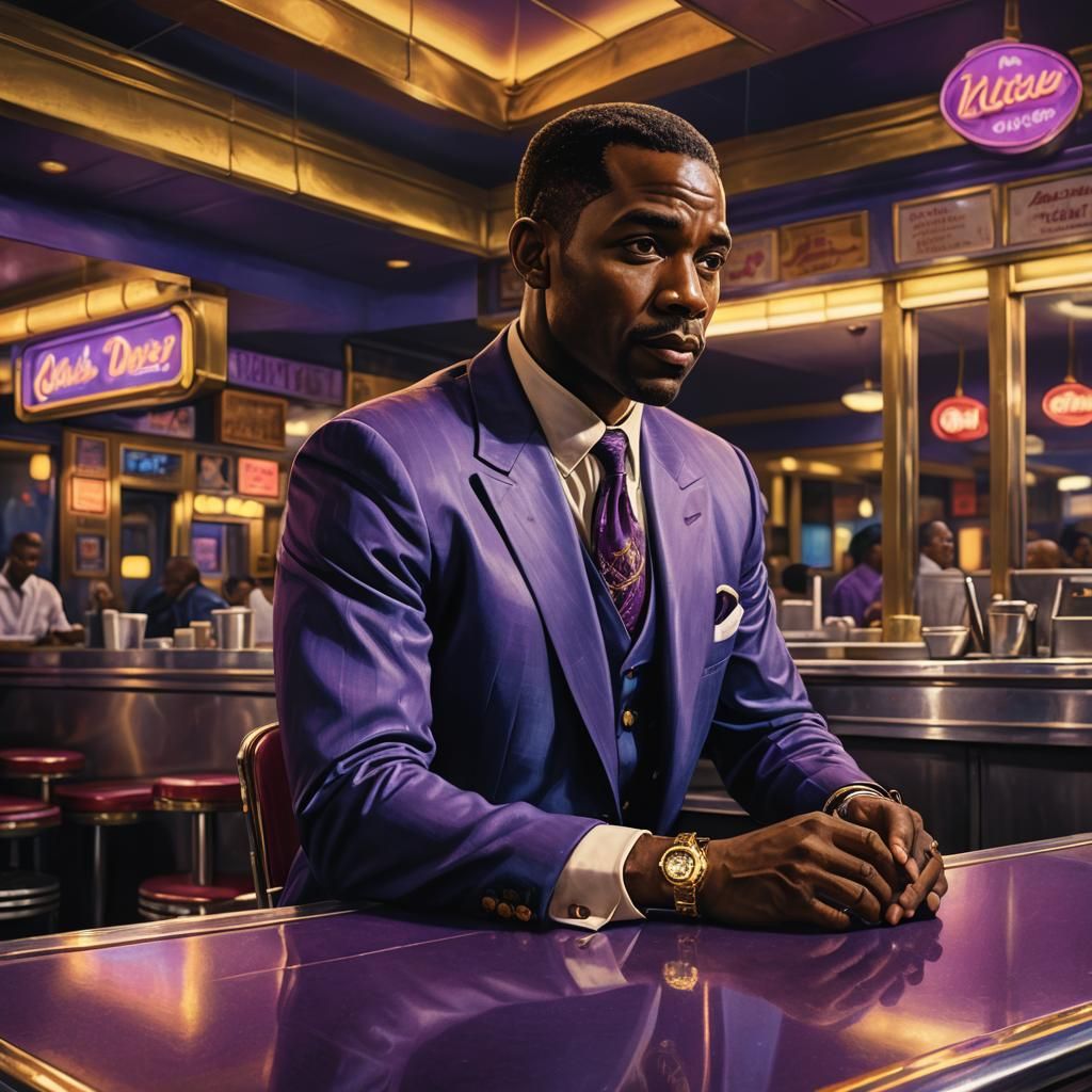 Midnight Diner Portrait in Cinematic 3D Rendering