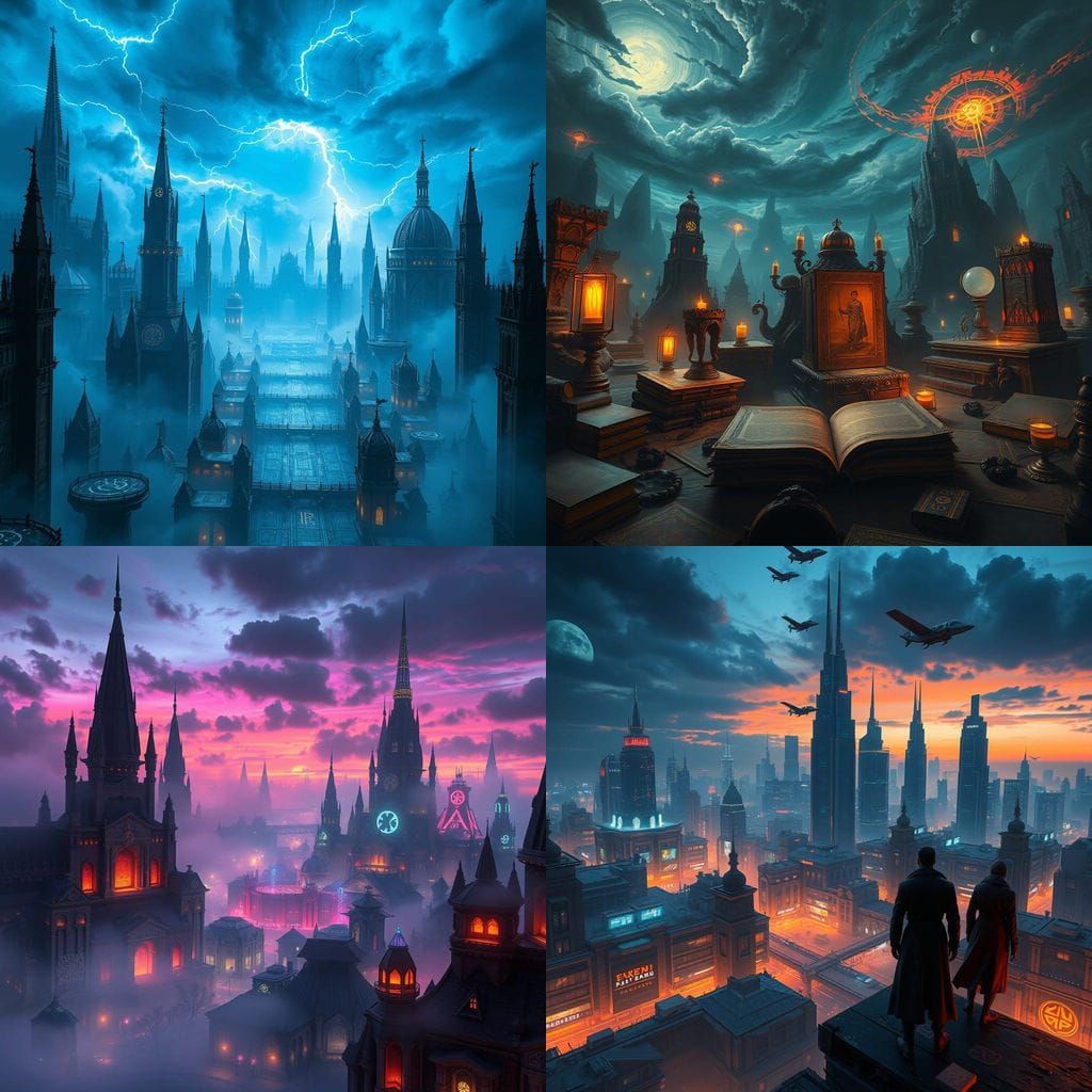 Surreal Conspiracy Theories Unveiled in Detailed Fantasy Con...