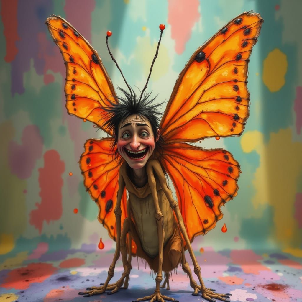 Confused Butterfly: Pixar-Style 3D Digital Art