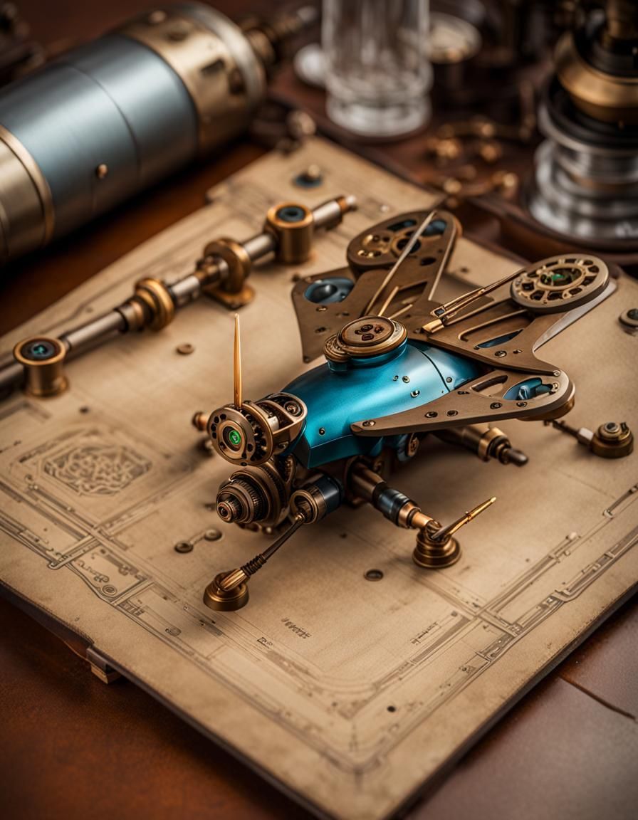 Prototype of a biomimetic steampunk drone