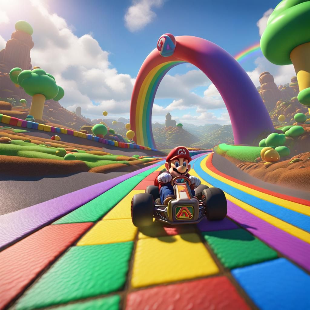 Mario Kart Rainbow Road Fantasy Concept Art