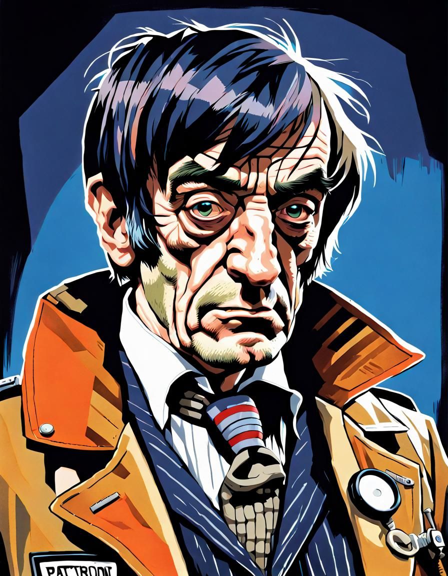 Patrick Troughton as Doctor Who in Tank Girl Style