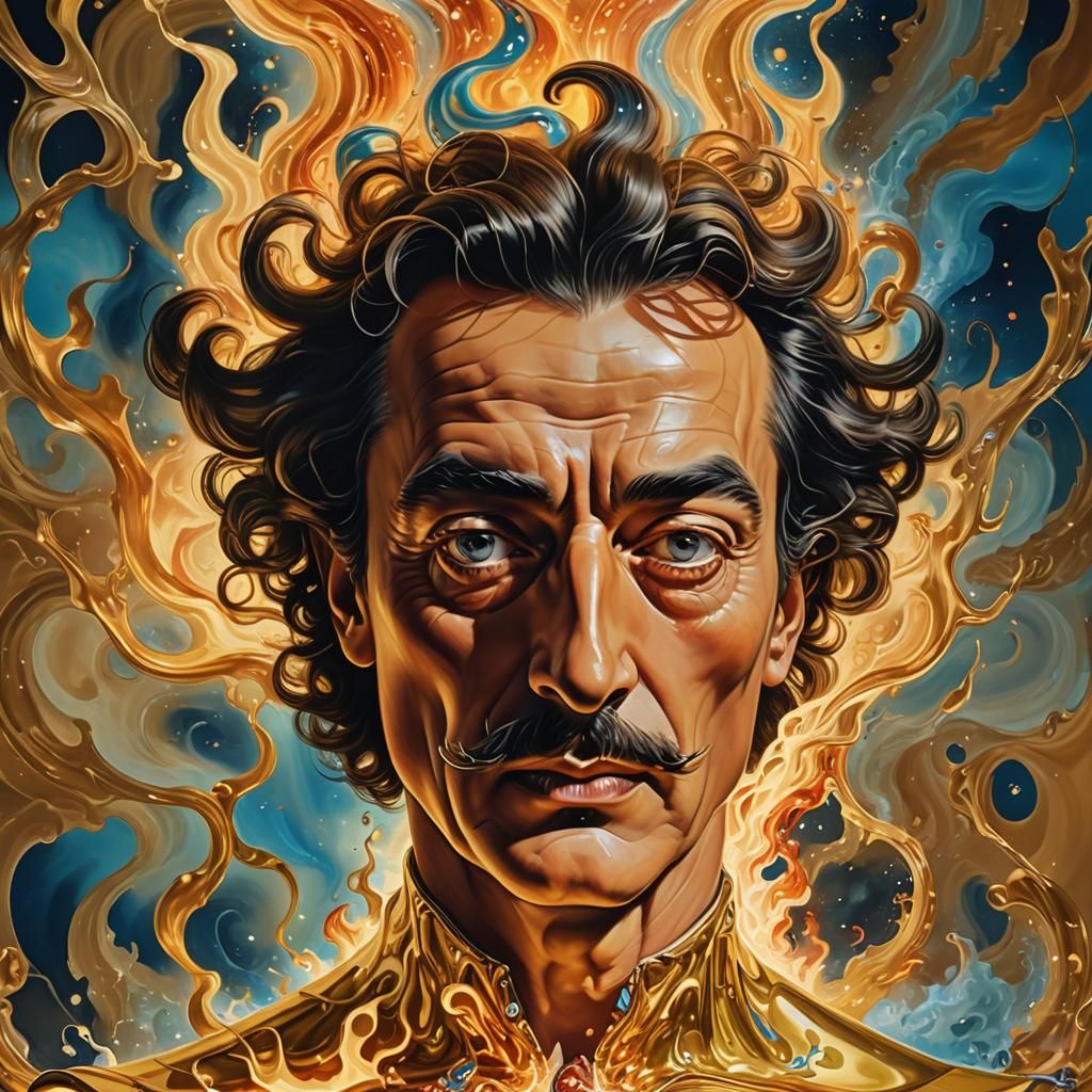 Cosmic Flame of Knowledge in Surreal Style