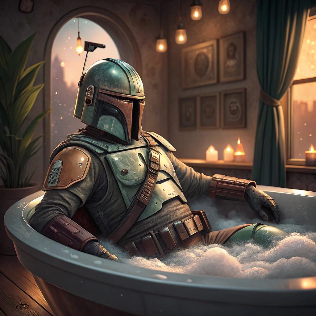 Boba Fett's Bubble Bath in Futuristic Style