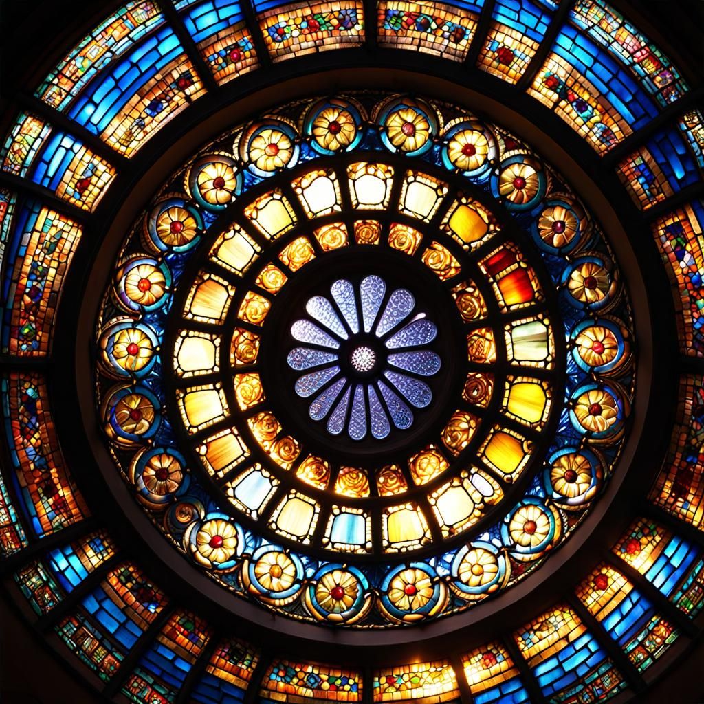 Luminous Stained Glass Window Art