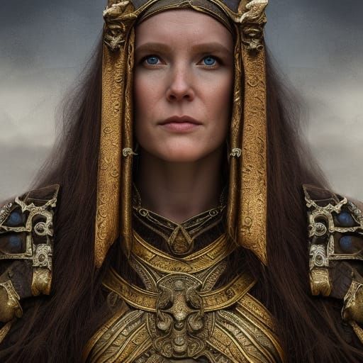 My very first creations: "Bronze age priestess"