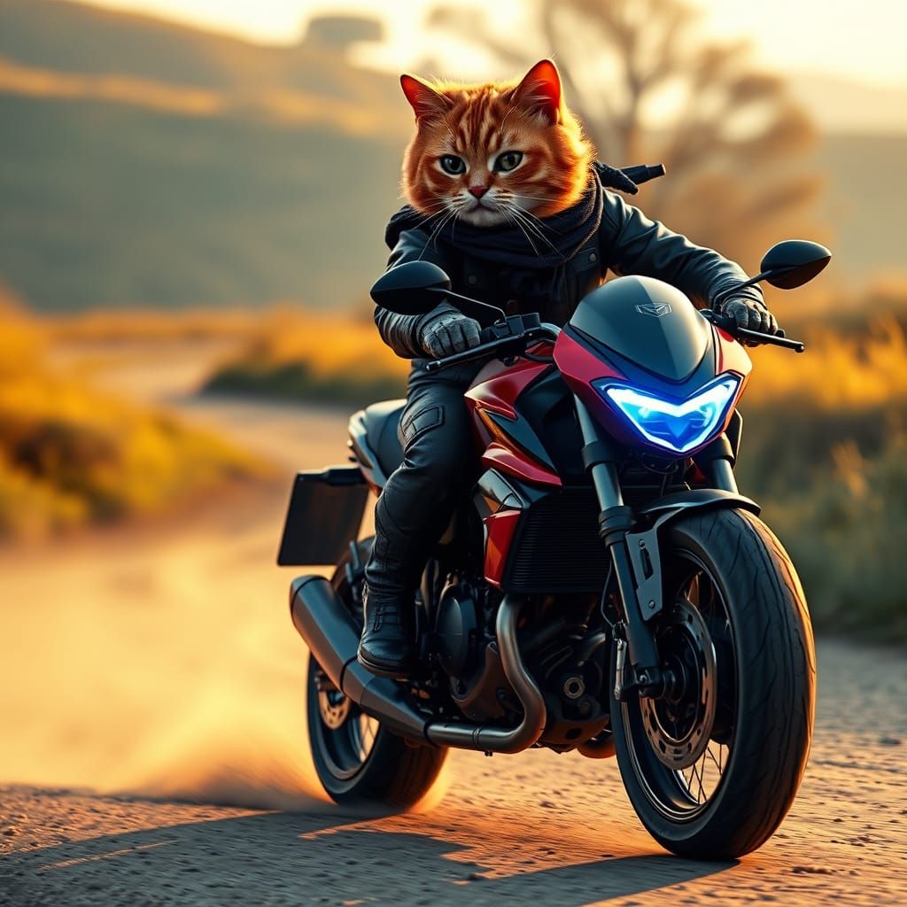 A biker cat