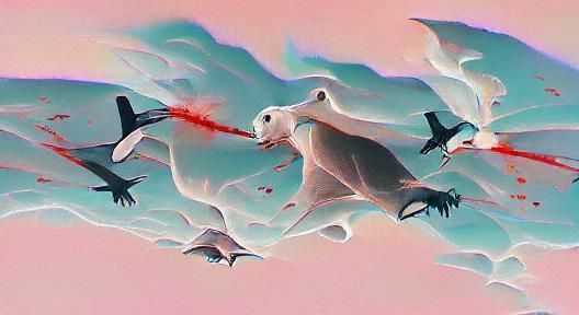 Albatross in Style of Abstract Expressionism