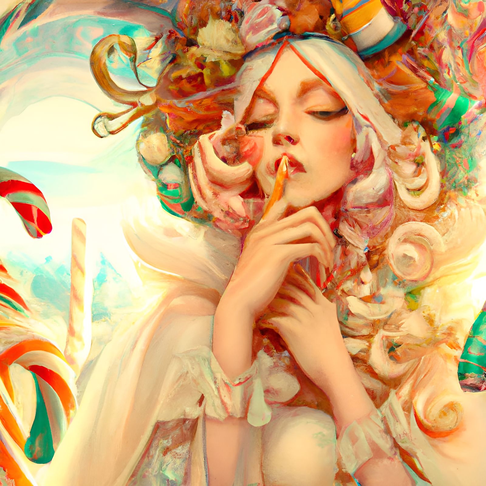 Candy Cane Queen in Art Nouveau Style