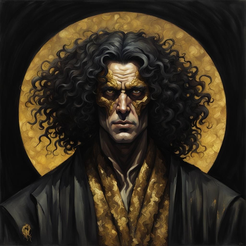 Sinister Dirt-Skinned Man with Golden Eyes