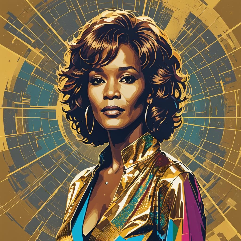 Whitney Houston Pop Art Screen Print