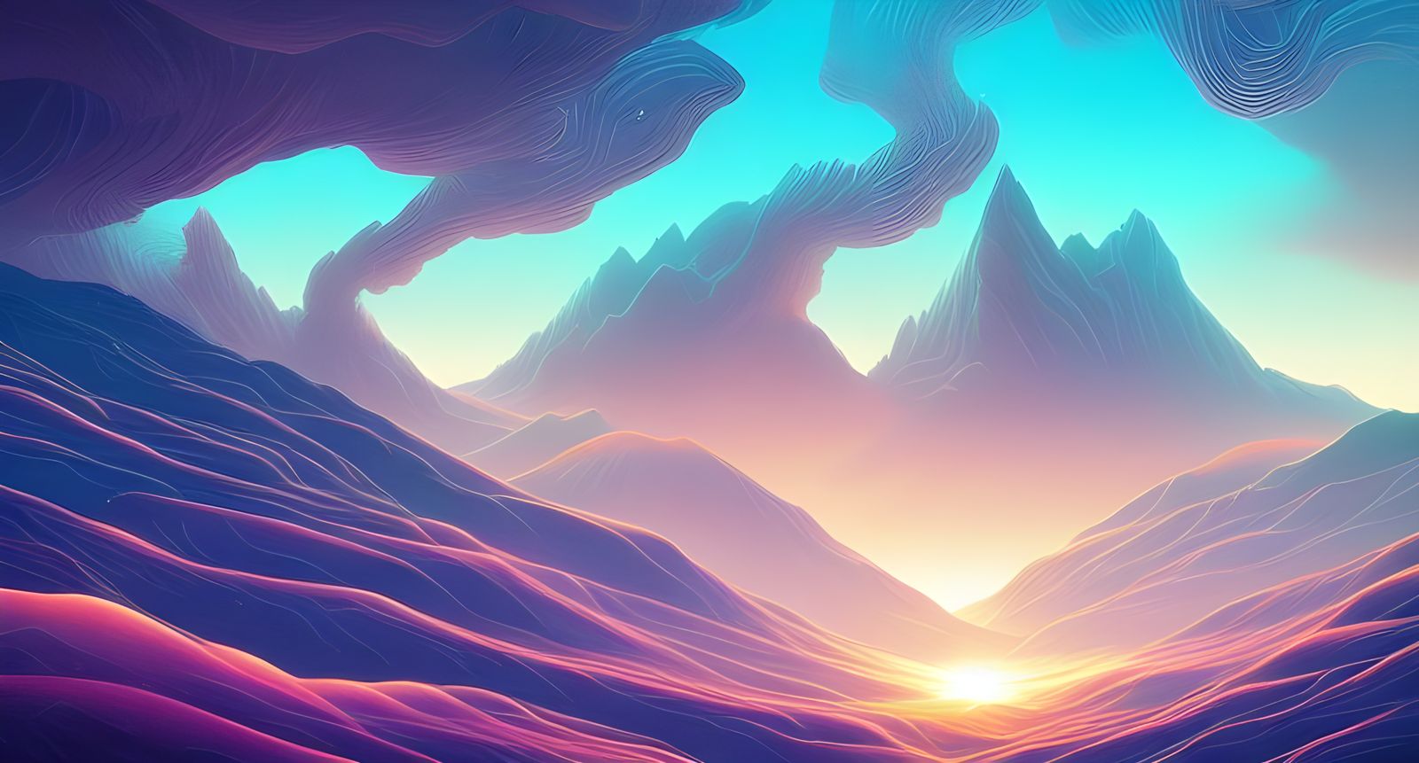 Stunning Cosmic Landscape with Parallax Rendering