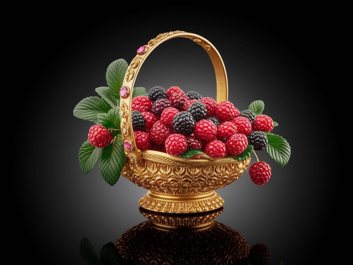 Golden Jewel Basket in Luxury Style