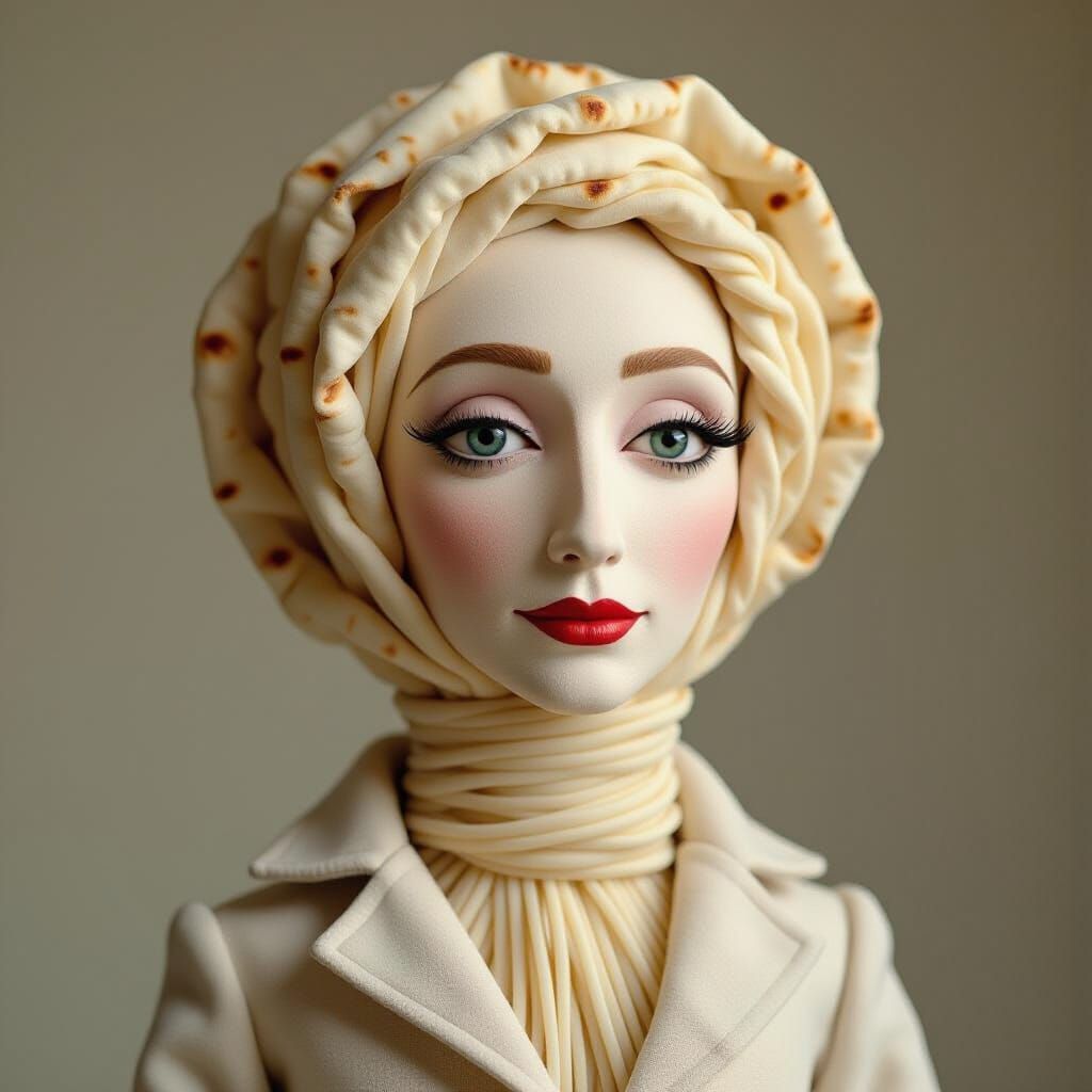 Avant-Garde Flatbread Puppet With Minimalist Expression