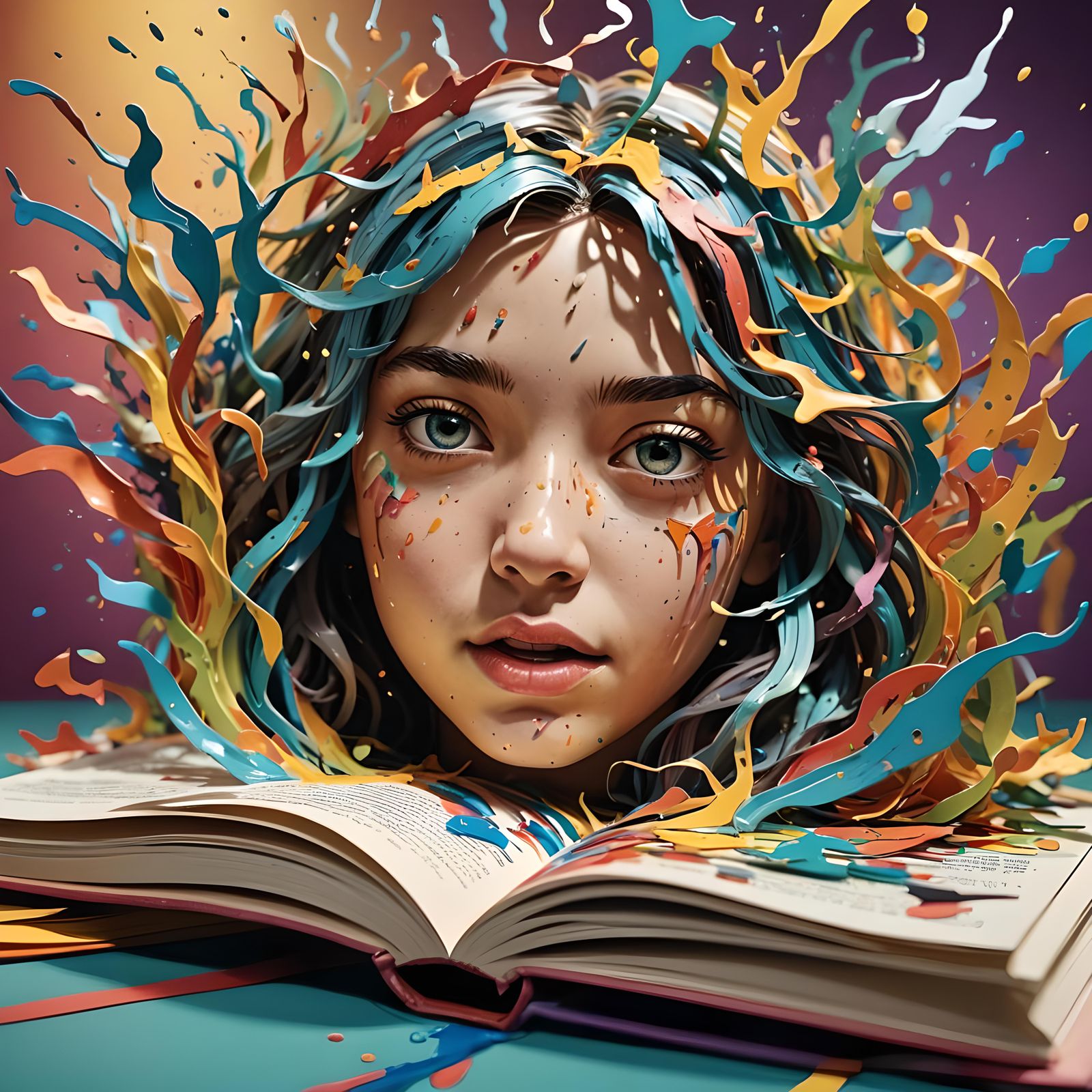 Hyperrealistic Pop-Up Books in Splash Art Style