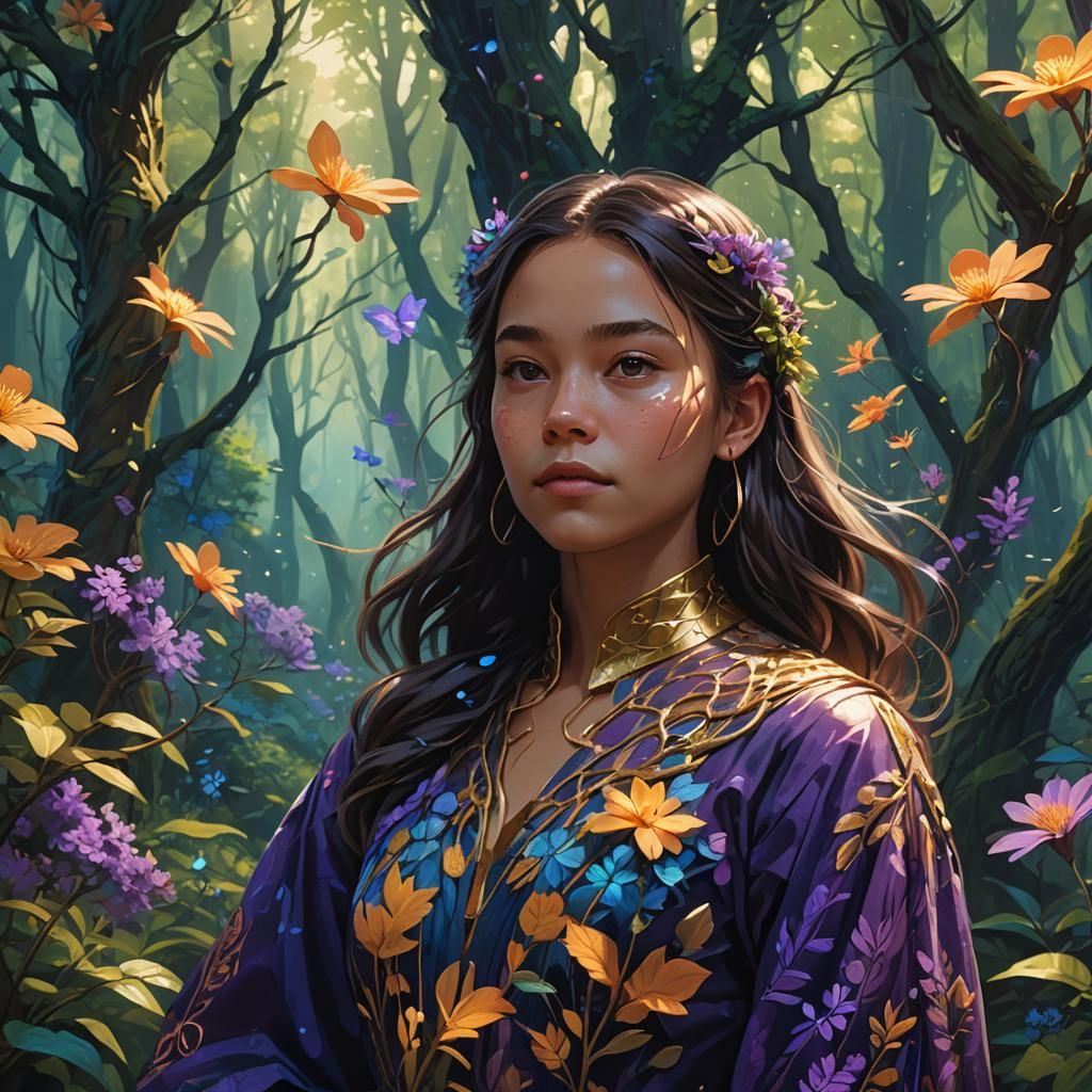 Ethereal Portrait in a Fantasy Forest