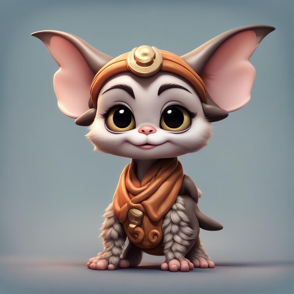 Two Cute Chibi Gremlins Play Together