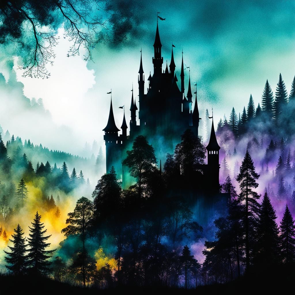 Double Exposure: Forest and Castle Blend