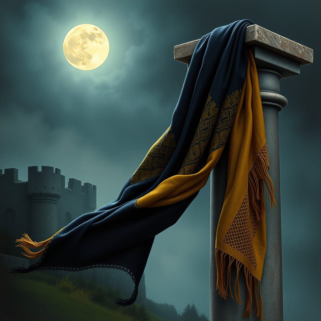 Ethereal Castle Scarf in Moonlit Whispers