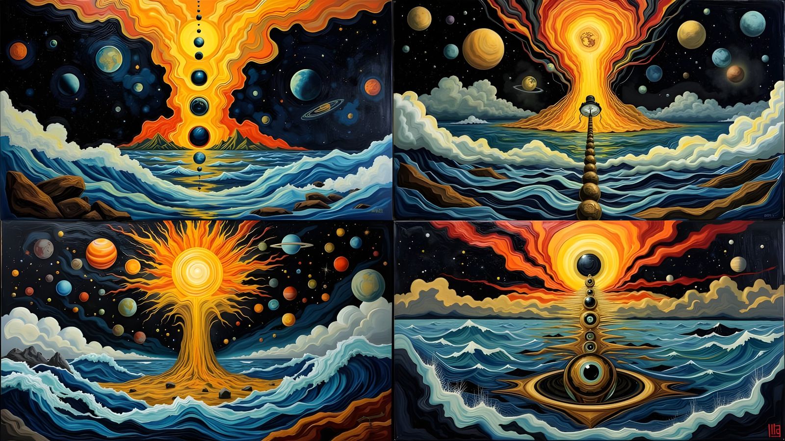 Afro-Surreal Cosmic Creation in Holy Geometry