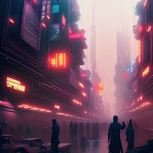 Cyberpunk Markets in Sci-Fi Style
