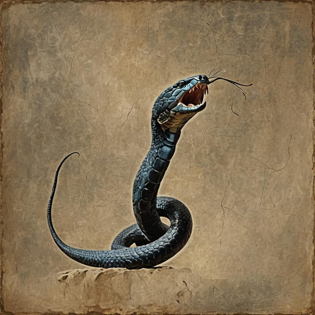 Spectacle Cobra Strikes a Regally Impasto Pose