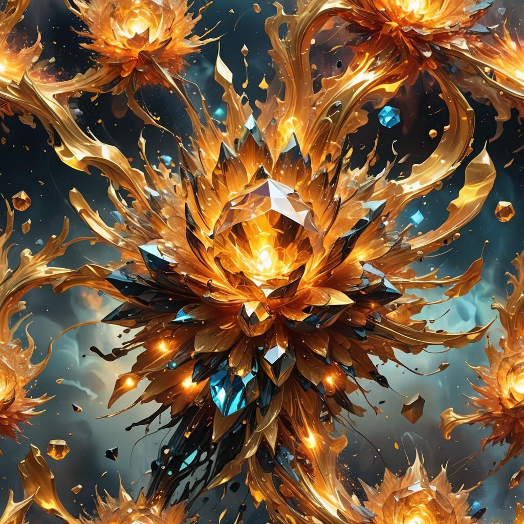 Golden Crystal Formation from Hydrogen and Carbon