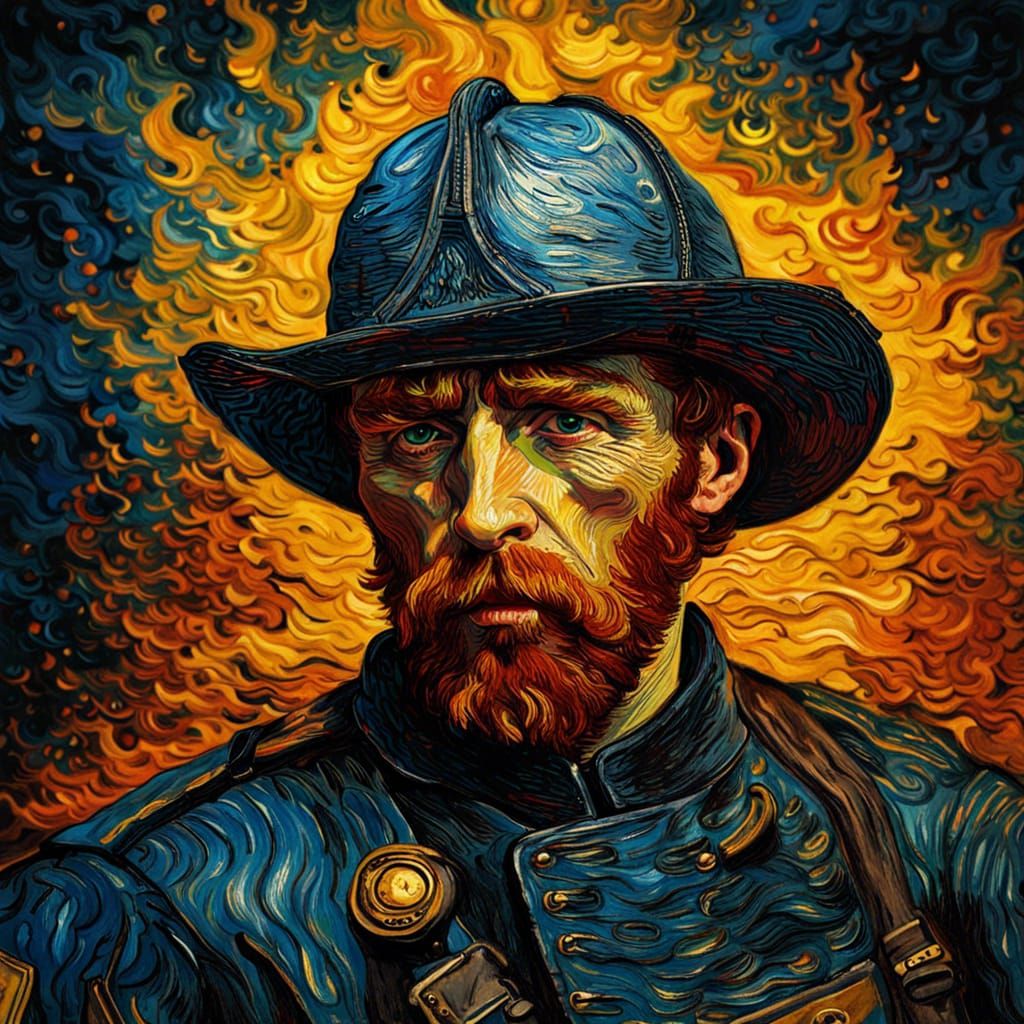 Vincent van Gogh as a fireman 👨‍🚒
