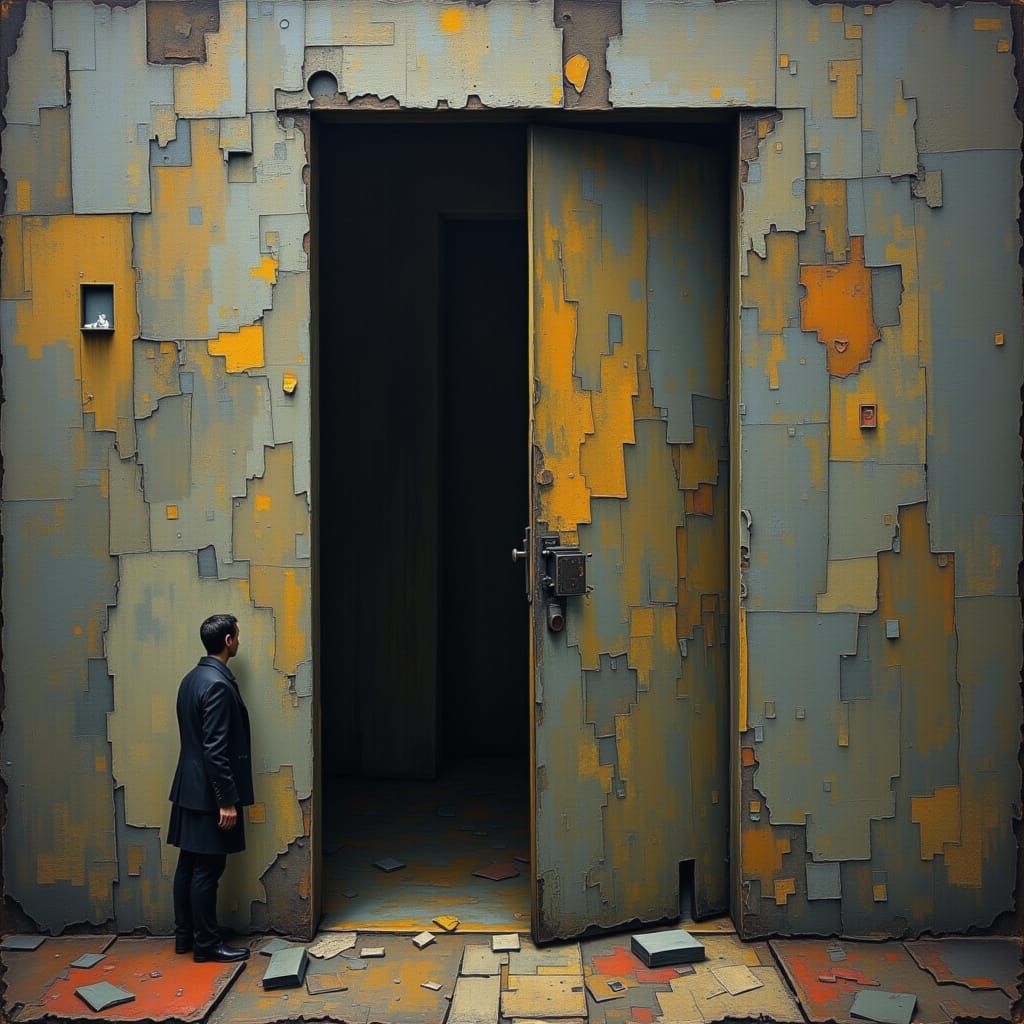 Surreal Door Opens to a Void of Lost Memories