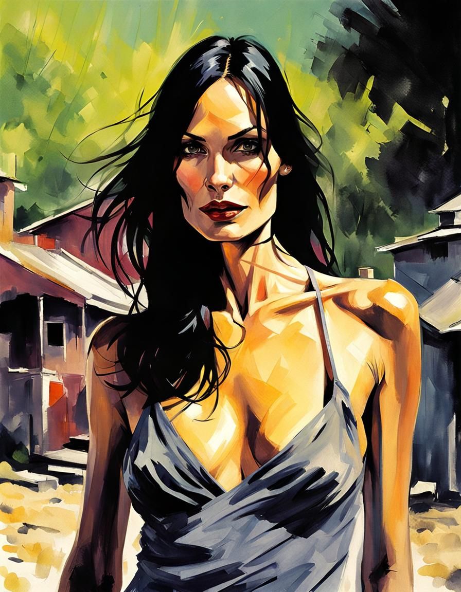 Woman Portrait in Comic Book Style Illustration