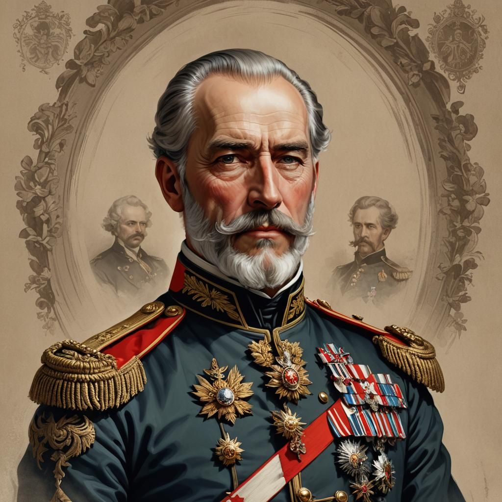 Franz Joseph I Portrait in Military Uniform