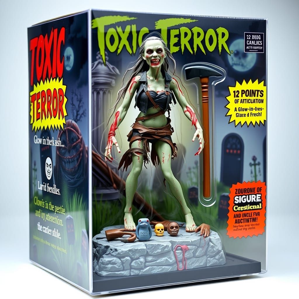 Cyberpunk Zombie Action Figure in Glow-in-the-Dark Flesh