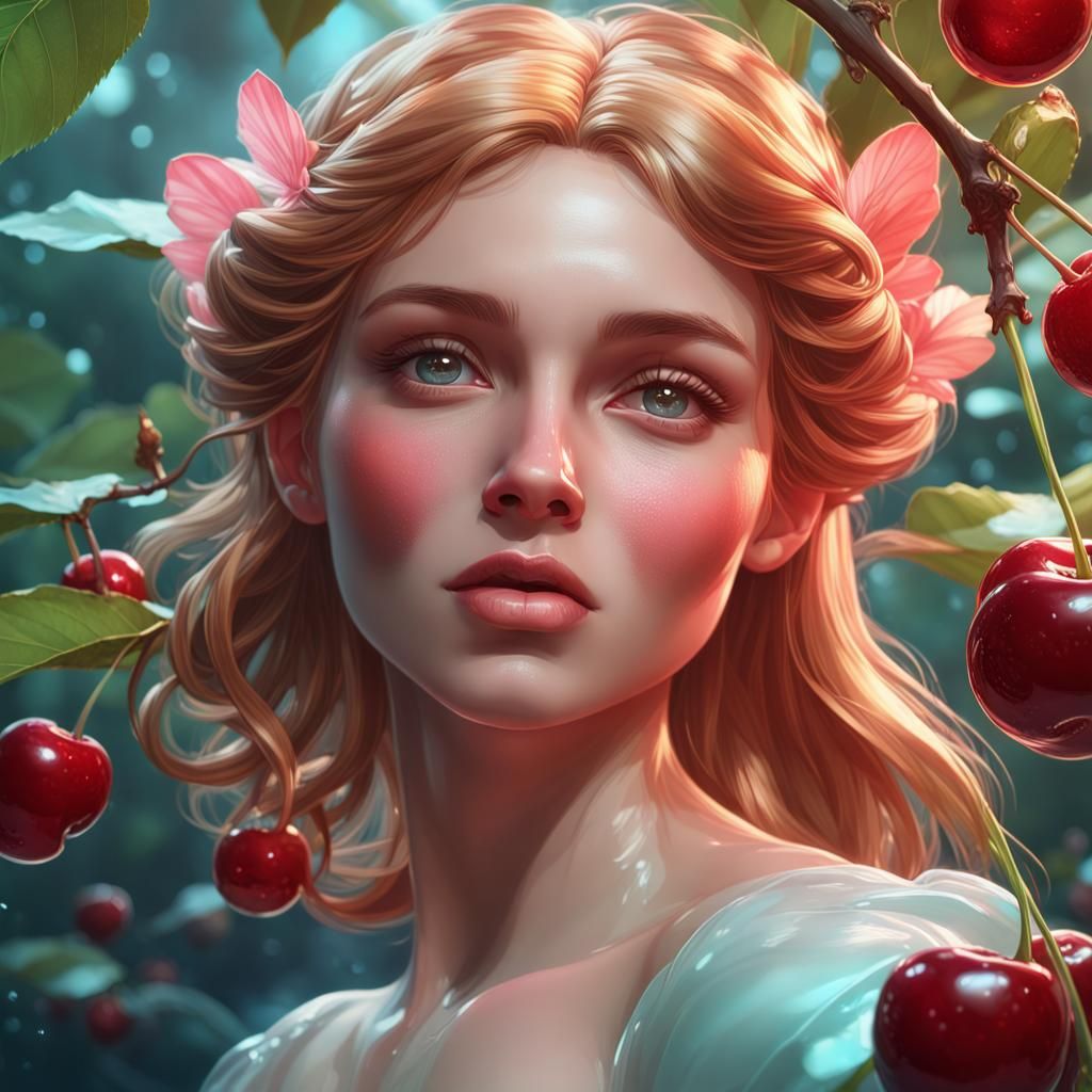 Thumbelina in Glass Cherry: Detailed Portrait