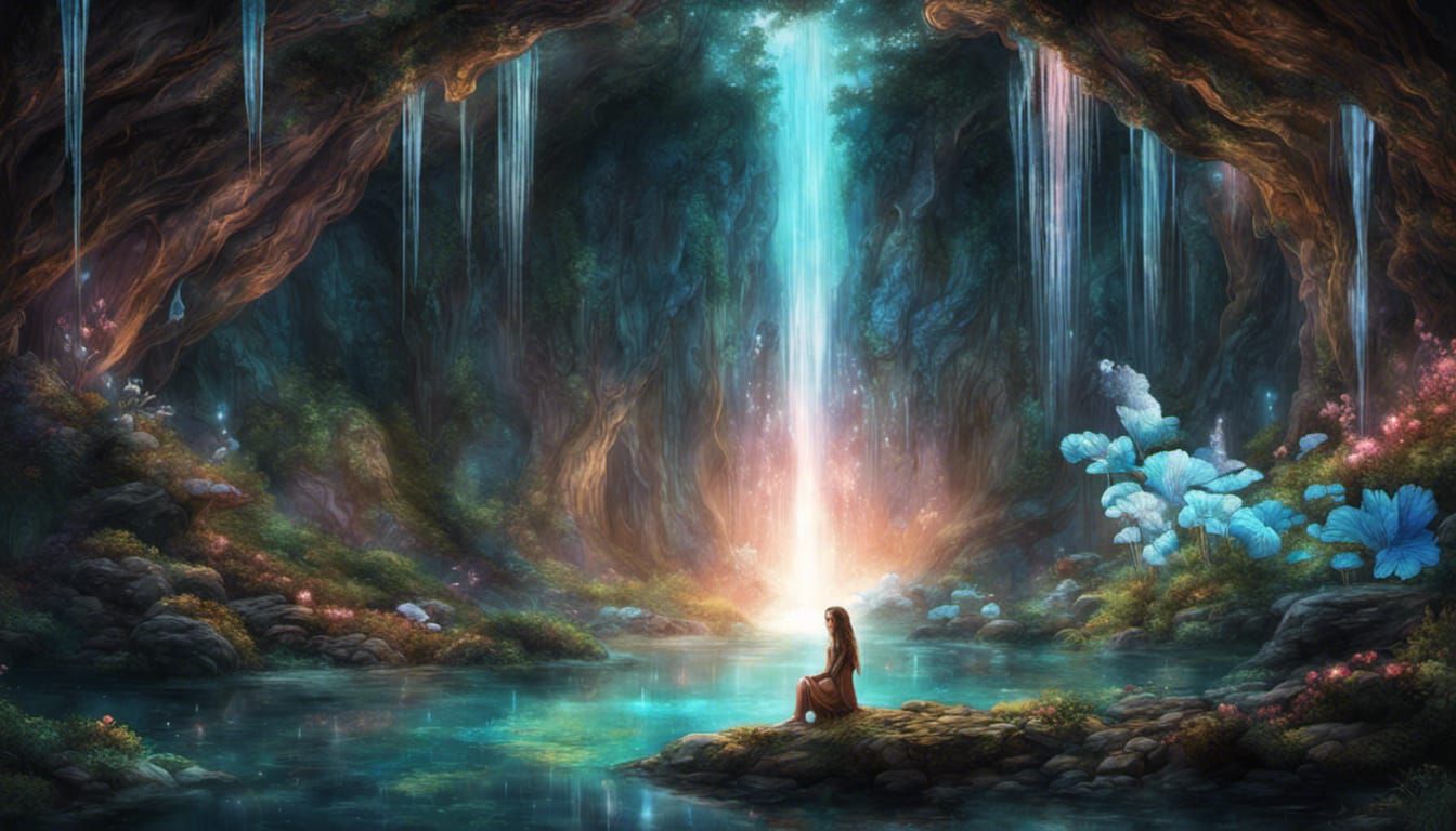 Whispering Crystal Caverns in Elven Realm