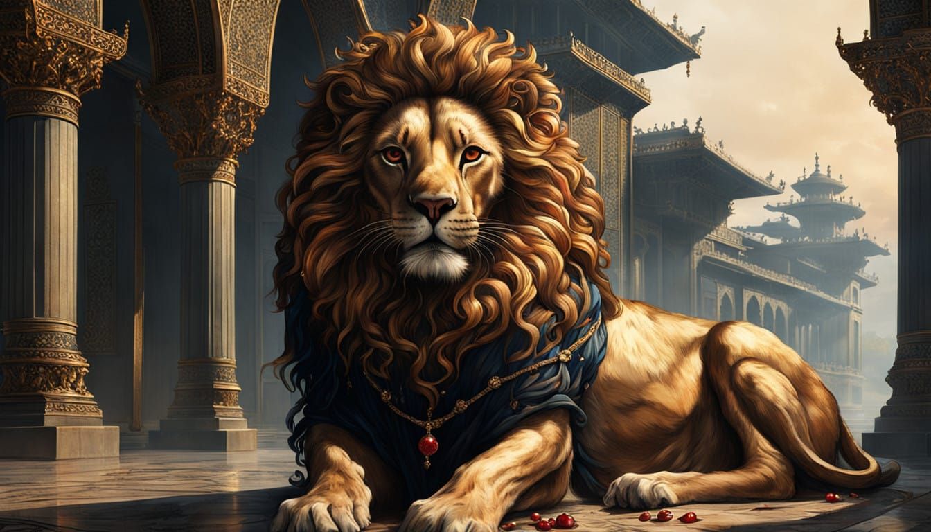 Regal Persian Noblewoman in Opulent Palace Setting