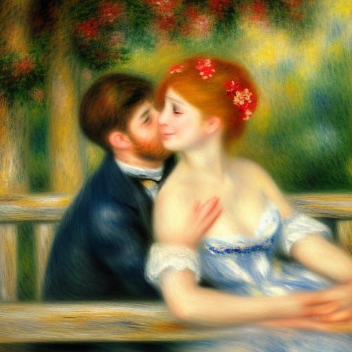 Romantic Couple in Impressionist Style, Artstation