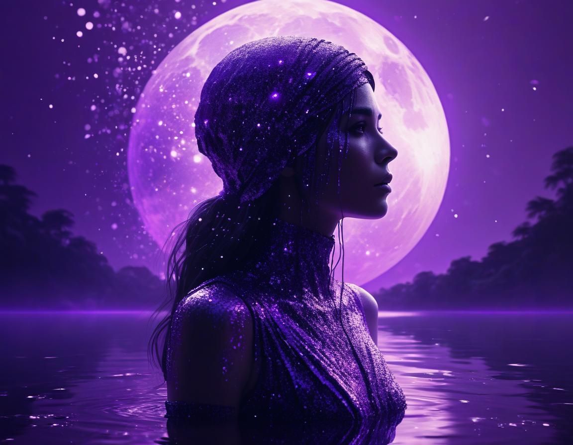 Ethereal Purple Mystery: Minimalist Glowing Art