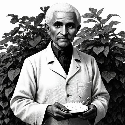 A Monochromatic Portrait of George Washington Carver Amidst ...